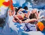 Franziska Maderthaner, Transgression 1 (Faces and Names), 2010, oil and varnish on canvas; unframed