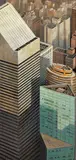 Richard Haas, Midtown Diagonals (View of Citicorp Building), 1999, oil on wood; framed