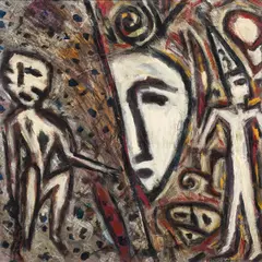 Erwin Bohatsch, Untitled, 1987, mixed media on paper; framed