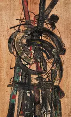 Gottfried Fabian, Untitled, 1959, oil on hardboard; framed