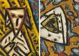 Erwin Bohatsch, Untitled, mixed media on paper; framed