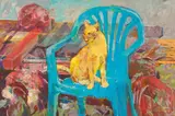 Adrian Moldovan, Stray Cat, 2024, oil on canvas; unframed