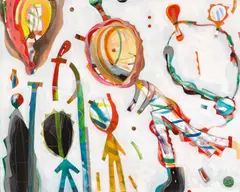 Anselm Gluck, Die Alten zeigen den Jungen wie es geht, 2003, oil on canvas; unframed