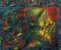Gunter Damisch, Untitled, oil on canvas; framed
