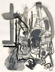 Tobias Pils, Untitled, 2014, mixed media on paper; framed