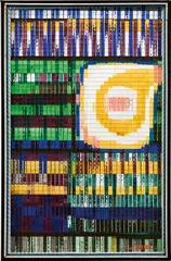 Marc Adrian, The Landscape of Vision, 1971, acrylic on canvas behind edelit-glass; framed