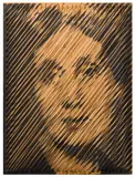 Ilse Haider, Woolf, 2003, photographic emulsion on wooden panel, rattan strings; unframed