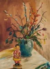 Soshana Afroyim, Willow Catkin, 1944, oil on canvas; framed