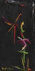 Soshana Afroyim, Abstract Flowers I, 1958, oil on canvas; framed
