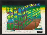 NIGHT TRAIN by Friedensreich Hundertwasser, 1978, 51.5 x 73 cm (print), sold Dec 2024