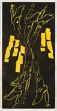Georg Baselitz, Getrommelt und gepfiffen, 2016, woodcut on paper; framed