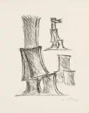 Fritz Wotruba, Three Torsos, 1970, etching, aquatint on copperplate printing paper with deckle edge; unframed