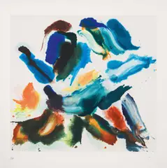 Blaue Mütze by Wolfgang Hollegha, 2020, colour serigraphy; framed, sold Dec 2024