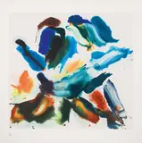 Wolfgang Hollegha, Blaue Mütze, 2020, colour serigraphy; framed