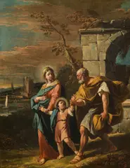 Gaspare Diziani, Return from Egypt, oil on canvas; framed