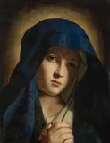 Praying Madonna by called Sassoferrato Giovanni Battista Salvi, oil on canvas; framed, sold Jun 2024