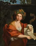 Sibyl by called Domenichino Domenico Zampieri, oil on canvas; framed, sold Jun 2024