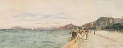 Rudolf von Alt, Palermo, 1867, watercolour on paper; framed