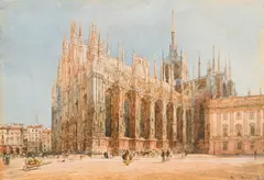 Rudolf von Alt, Milan Cathedral, 1837, watercolour on paper; framed