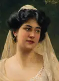 Eugen von Blaas, Young Venetian lady, oil on panel