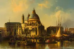 Josef Püttner, Venice, view over Santa Maria della Salute, 1856, oil on canvas; framed