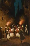Carl Rudolf Huber, Excursion of a Lady from a Harim (in Cairo), 1889, oil on canvas; framed