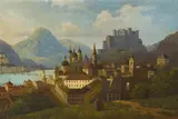 Hubert Sattler, View of Salzburg, oil on copper; framed