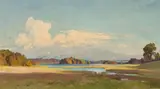 Edward Harrison Compton, Lake Starnberg, oil on canvas; framed