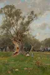 Eduard Zetsche, Motif near Lichtenwörth, c. 1898, oil on canvas; framed