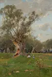 Eduard Zetsche, Motif near Lichtenwörth, c. 1898, oil on canvas; framed