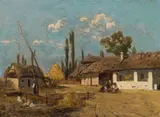 Theodor von Hörmann, Hungarian farm with playing children