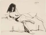 Georg Eisler, Nude, 1990, India ink on paper; framed