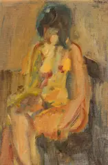 Sitzender Akt by Georg Eisler, 1964, oil on linen on plate; framed, sold Jun 2024