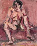 Georg Eisler, Nude, 1987, oil on linen on plate; framed