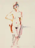 Georg Eisler, Nude, 1967, watercolour on paper; framed