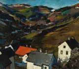 Egge Sturm-Skrla, Schneeschmelze, 1925, oil on canvas; framed