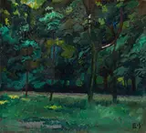 Egge Sturm-Skrla, Forest, oil on canvas; framed