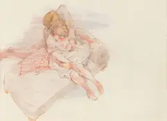 Otto Rudolf Schatz, Portfolio with 18 erotic illustrations, 1954, pencil and watercolour on paper, bound in portfolio