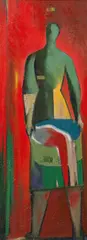 Figure by Friedrich Aduatz, oil on canvas on cardboard; framed, sold Jun 2024