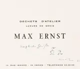 Max Ernst, Autograph, ballpoint pen on paper; framed
