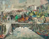 Georg Mayer-Marton, Falmouth harbour, 1955, oil on canvas; framed