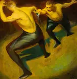 Ludwig Ferdinand Graf, Fechter, 1919, oil on canvas on board; framed