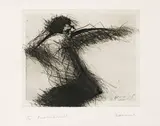 Arnulf Rainer, Probedruck, drypoint on heliogravure on laid paper; framed