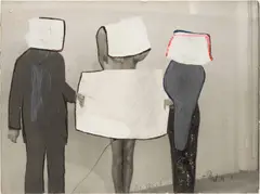 Franz West, Quo Vadis?, 1981, photograph, painted over; unframed