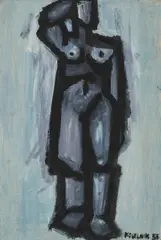 Untitled by Kiki Kogelnik, 1955, oil on linen; unframed (without stretcher), sold Jun 2024