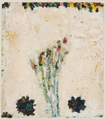 Gunter Damisch, Weißweltblume, 1989, oil on paper on canvas; unframed