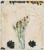 Gunter Damisch, Weißweltblume, 1989, oil on paper on canvas; unframed