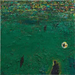 Gunter Damisch, Schräger Horizont, 1990, oil on canvas; unframed