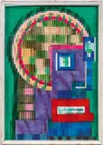 Marc Adrian, The Green Lady, 1974, reverse glass painting (edelite glass); framed