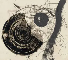 Otto Zitko, Untitled, 1989-91, mixed media, glass on paper on panel; framed